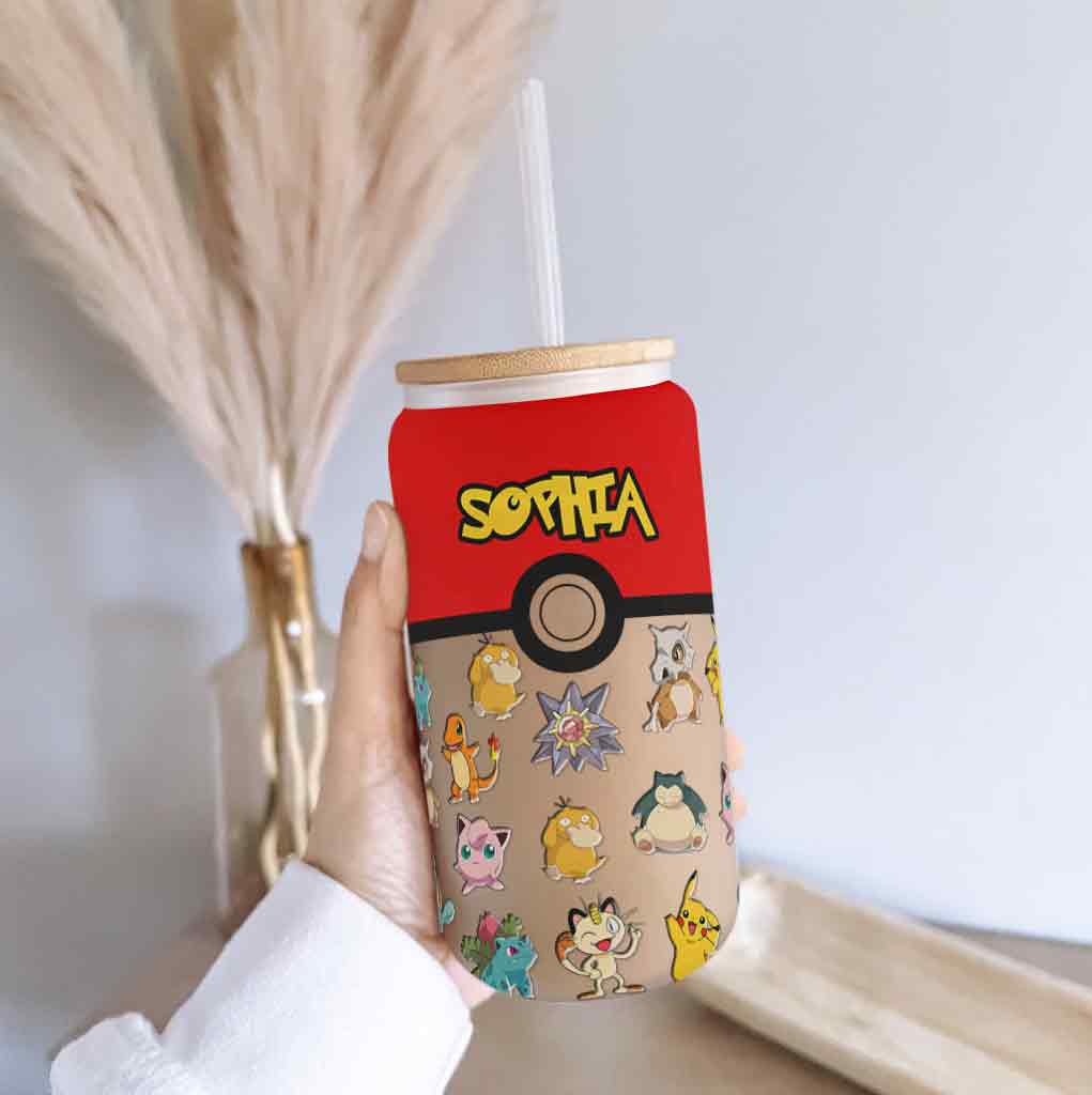 I Choose You - Personalized Monster Trainer Can Glass