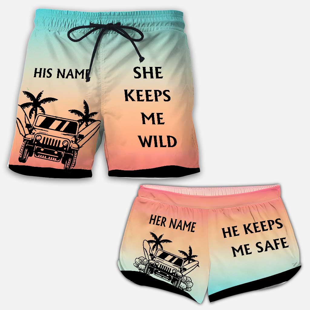 Adventurous Couple - Personalized Car Men Shorts And Women Shorts