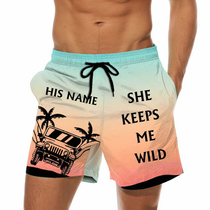 Adventurous Couple - Personalized Car Men Shorts And Women Shorts