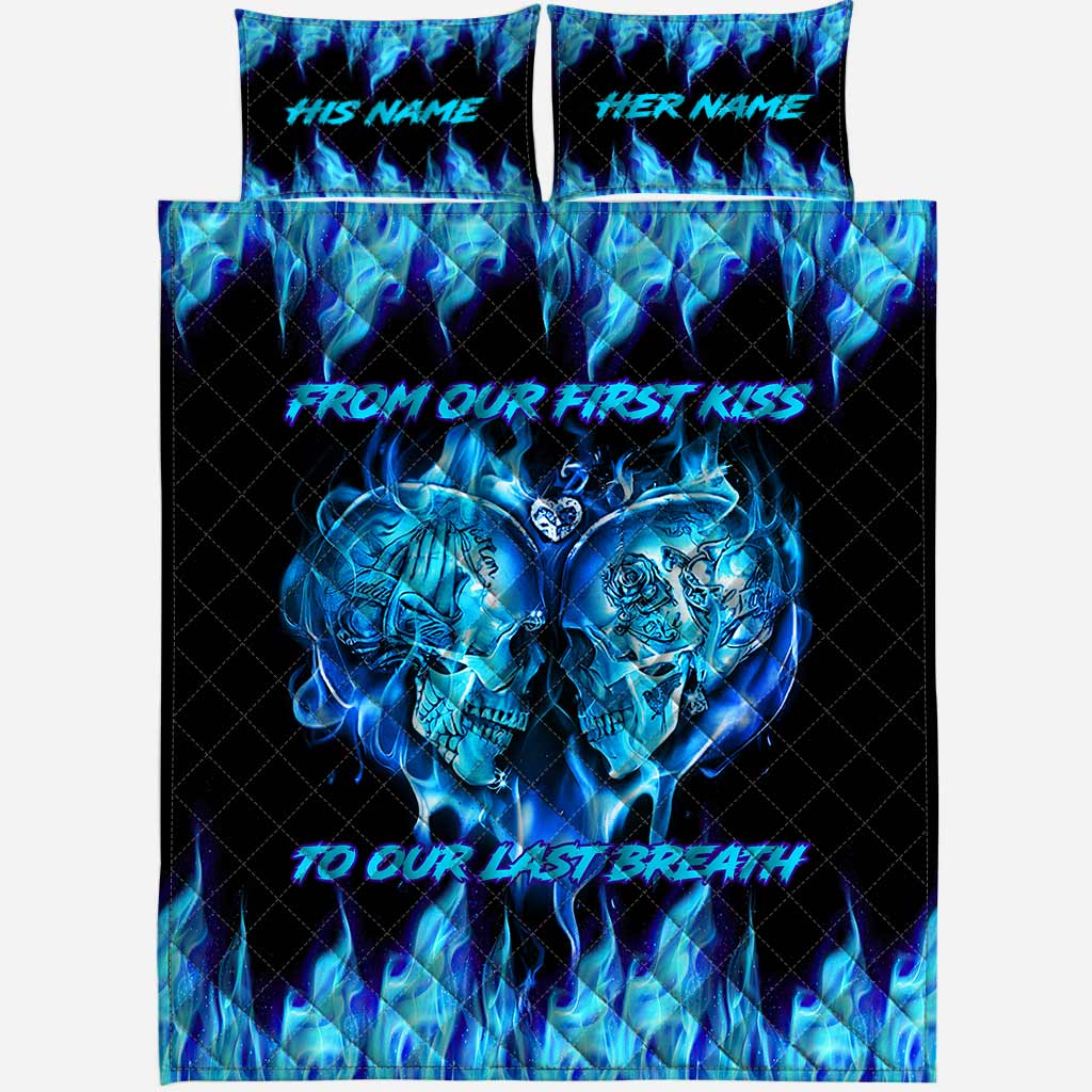 From Our First Kiss - Personalized Skull Quilt Set