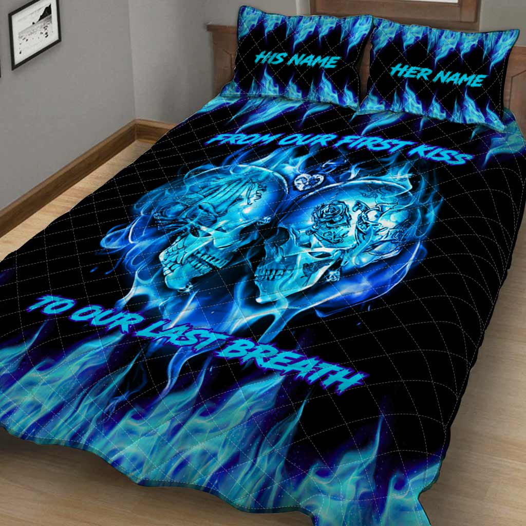 From Our First Kiss - Personalized Skull Quilt Set