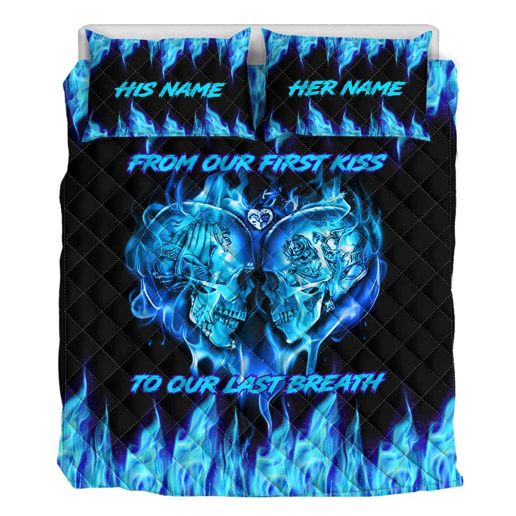 From Our First Kiss - Personalized Skull Quilt Set