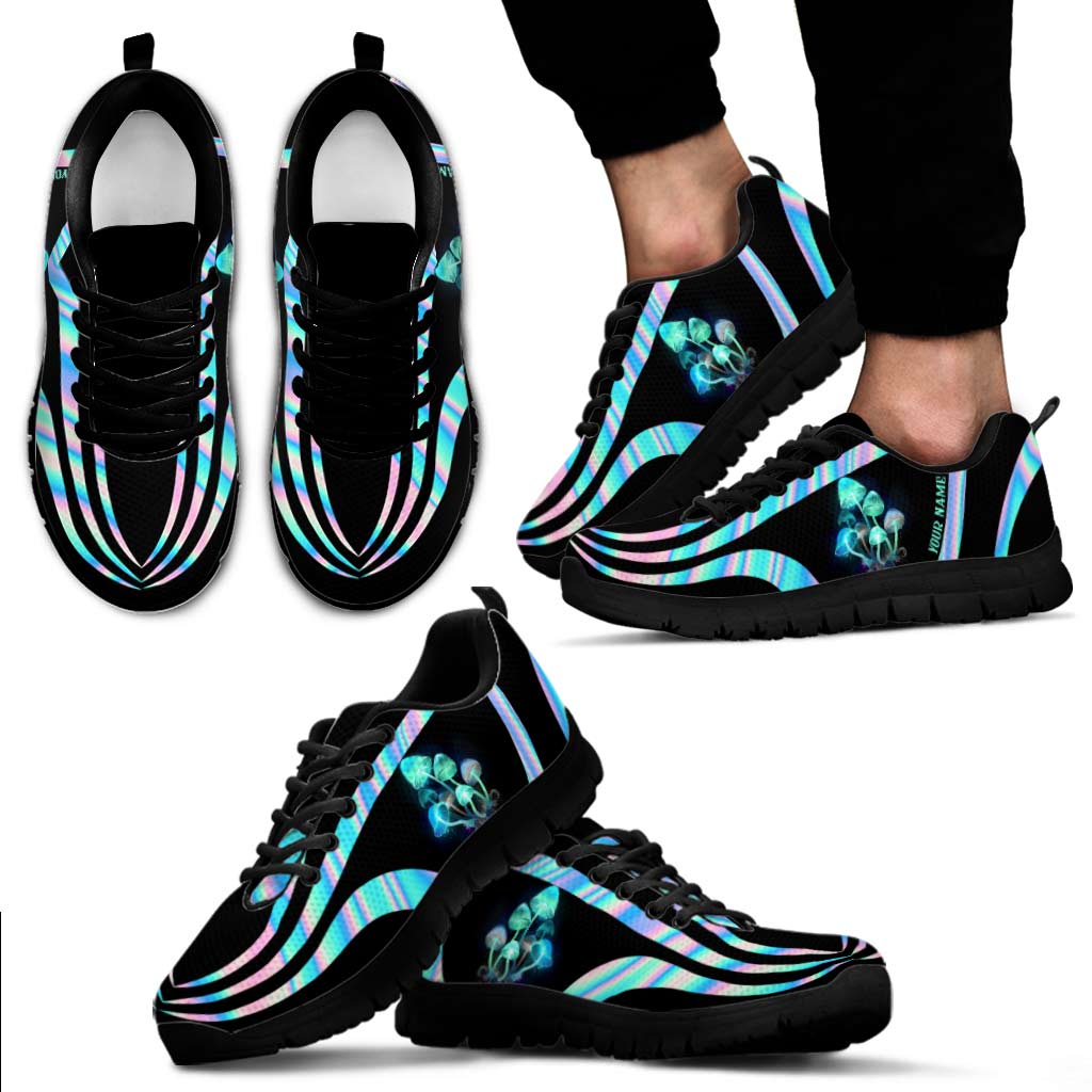 Glowing Blue Mushroom - Personalized Magic Mushroom Sneakers