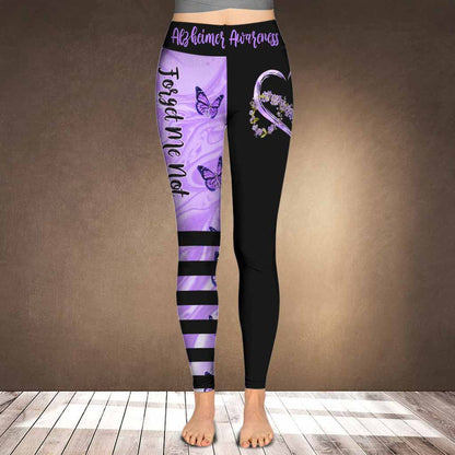 Infinitive Flower Heart Alzheimer Awareness Leggings