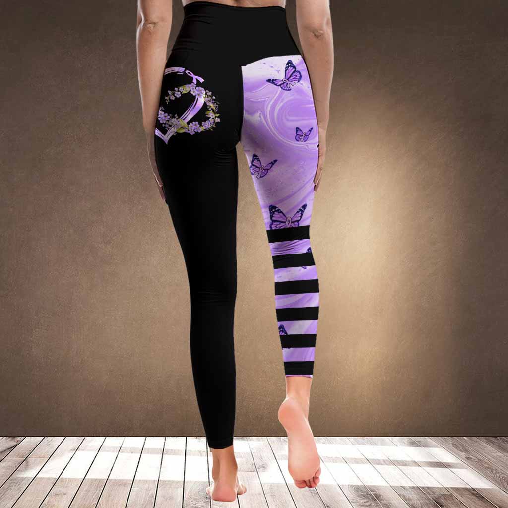 Infinitive Flower Heart Alzheimer Awareness Leggings