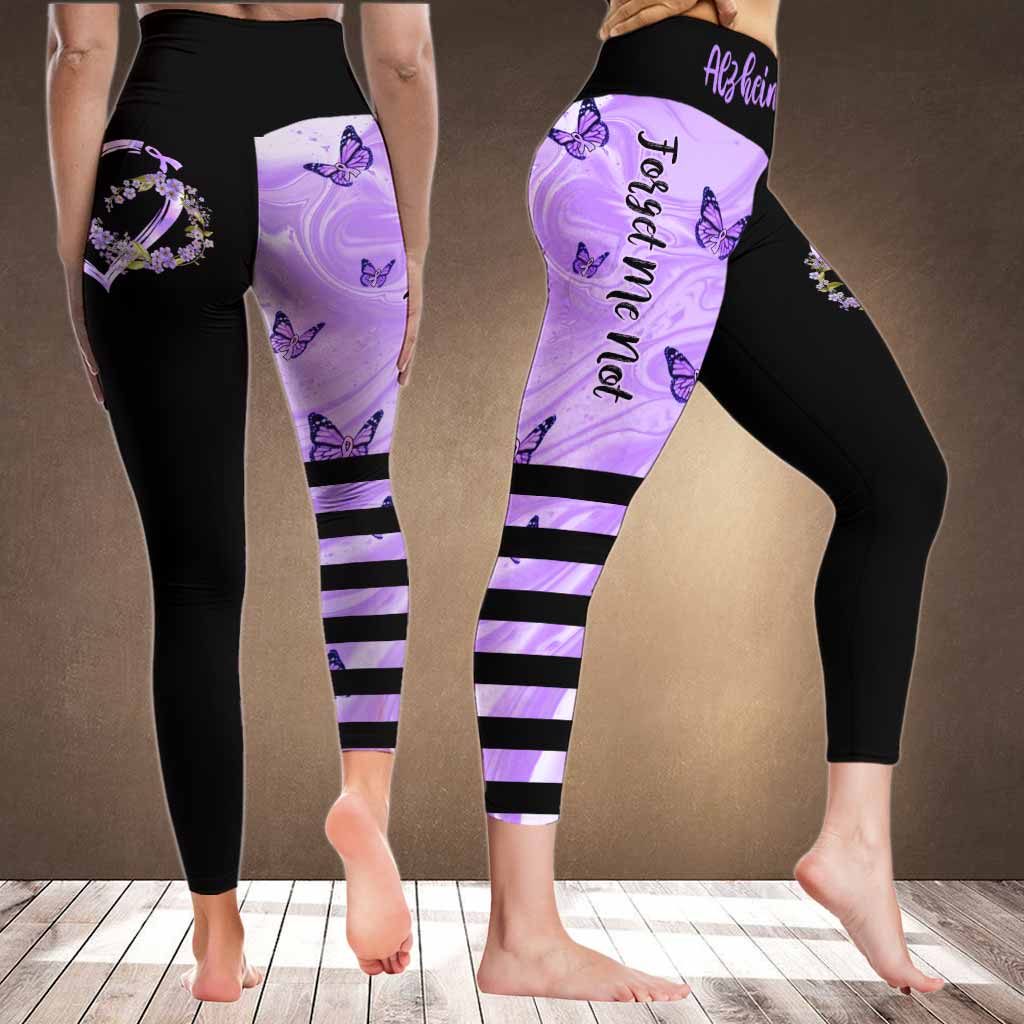 Infinitive Flower Heart Alzheimer Awareness Leggings