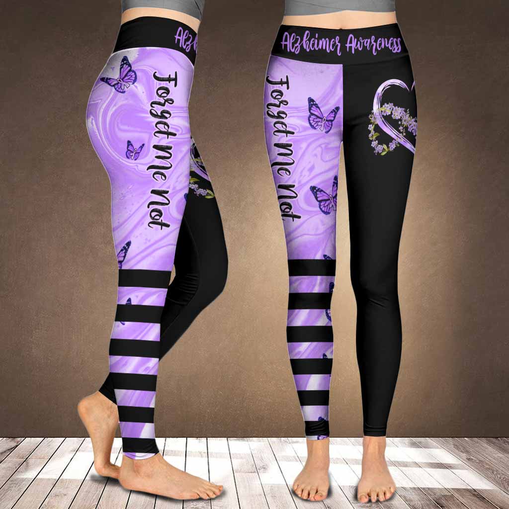 Infinitive Flower Heart Alzheimer Awareness Leggings