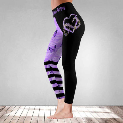 Infinitive Flower Heart Alzheimer Awareness Leggings