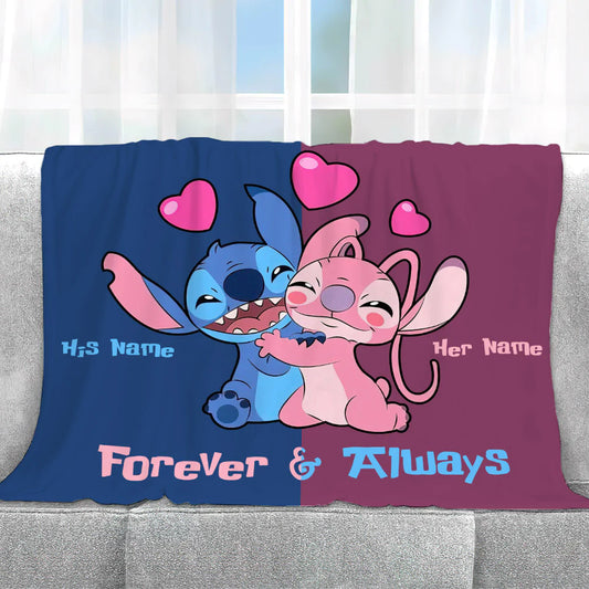 Forever And Always - Personalized Couple Ohana Blanket