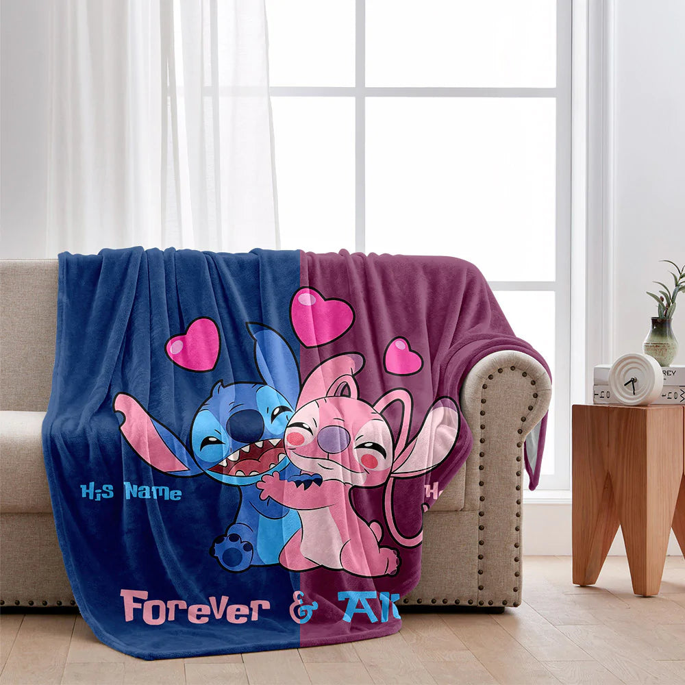 Forever And Always - Personalized Couple Ohana Blanket