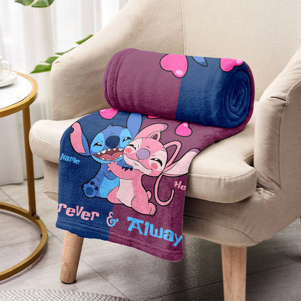 Forever And Always - Personalized Couple Ohana Blanket