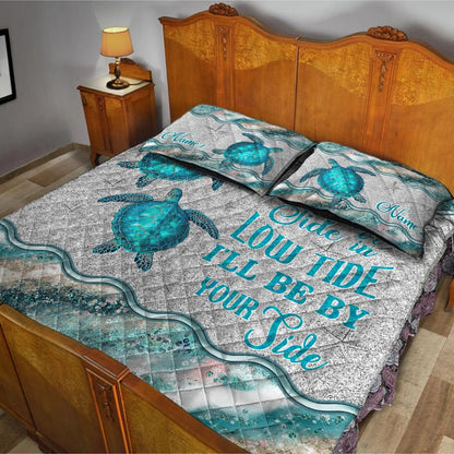 In High Tide - Personalized Couple Turtle Quilt Set