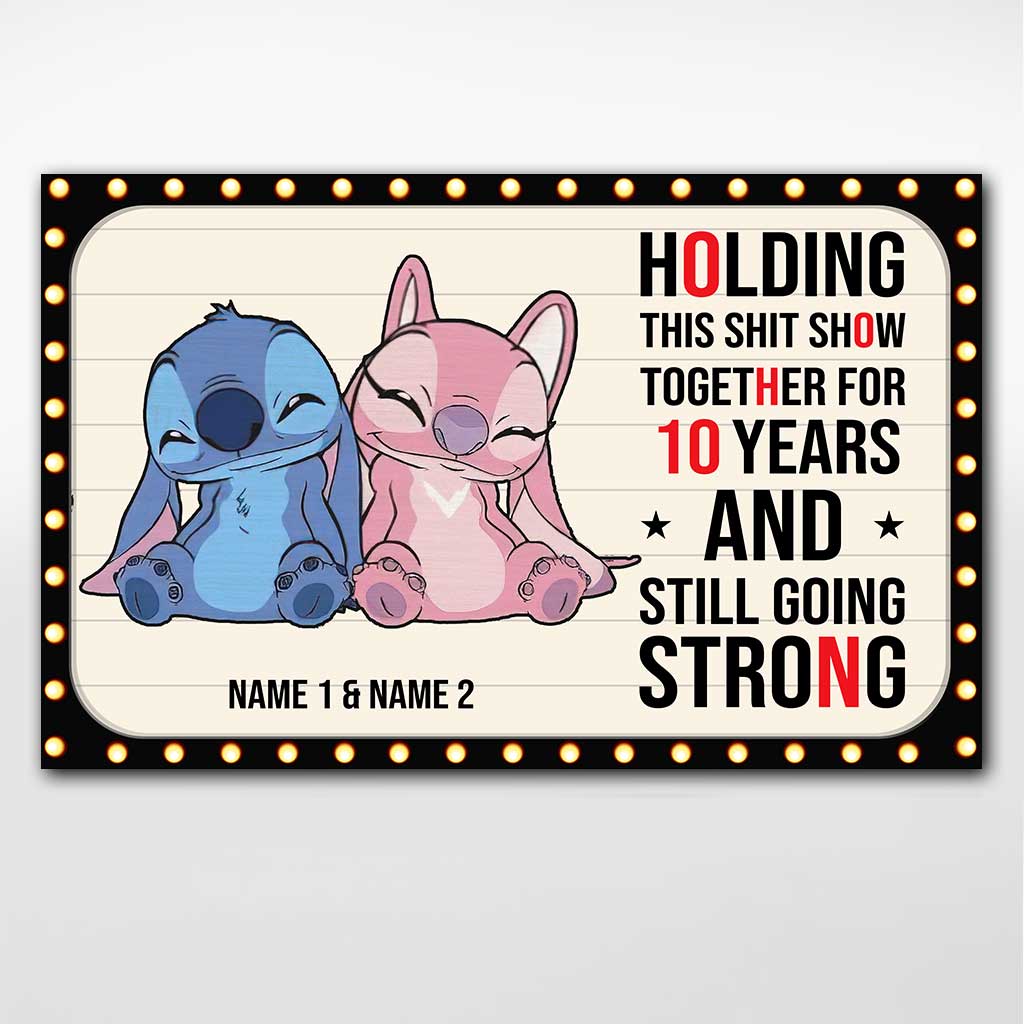 Holding This Show Together - Personalized Couple Ohana Poster With 3D Pattern Print