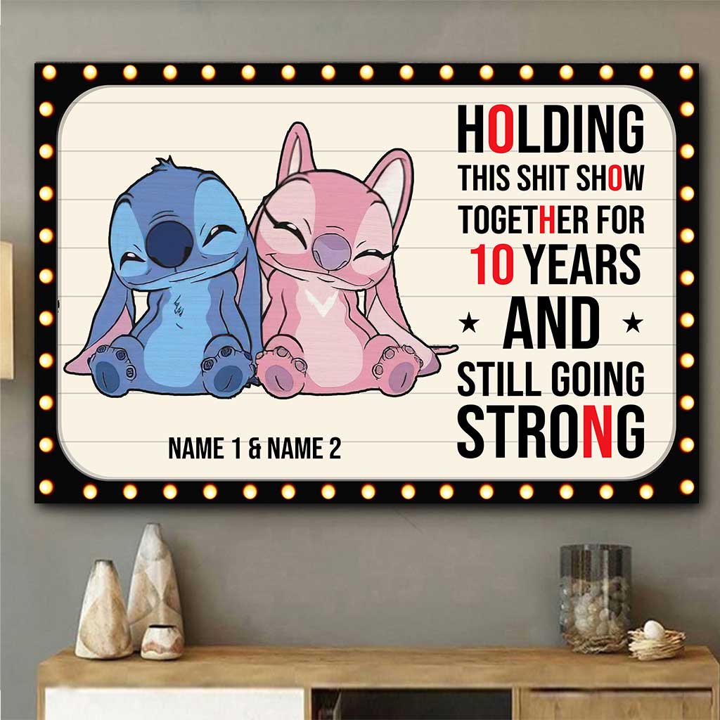 Holding This Show Together - Personalized Couple Ohana Poster With 3D Pattern Print