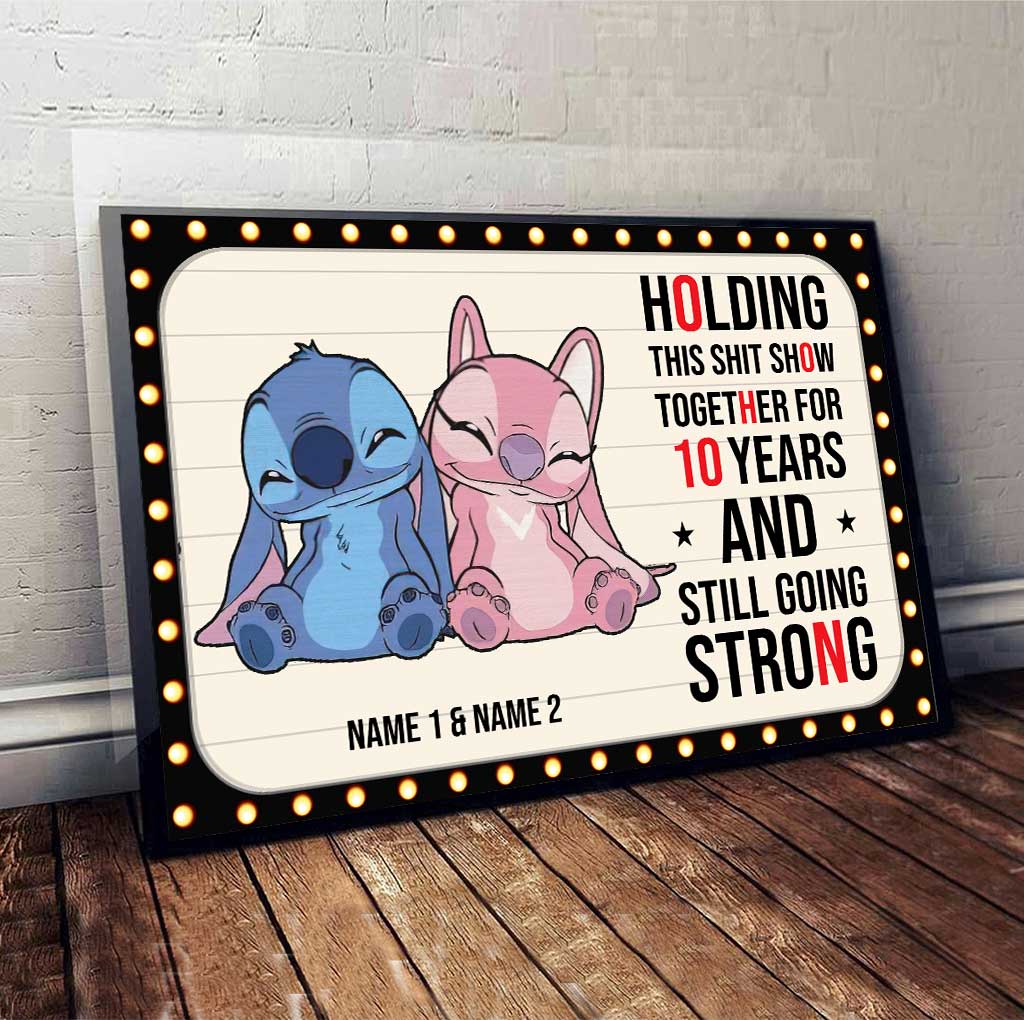 Holding This Show Together - Personalized Couple Ohana Poster With 3D Pattern Print