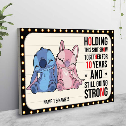 Holding This Show Together - Personalized Couple Ohana Poster With 3D Pattern Print