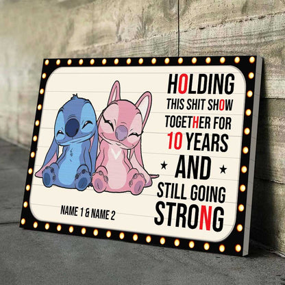 Holding This Show Together - Personalized Couple Ohana Poster With 3D Pattern Print