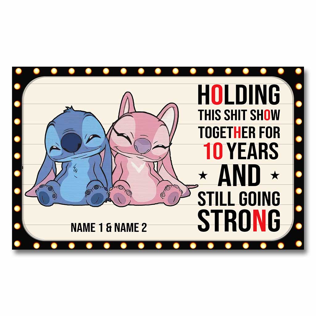 Holding This Show Together - Personalized Couple Ohana Poster With 3D Pattern Print