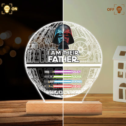 I Am Their Father - Personalized The Force Shaped Plaque Light Base