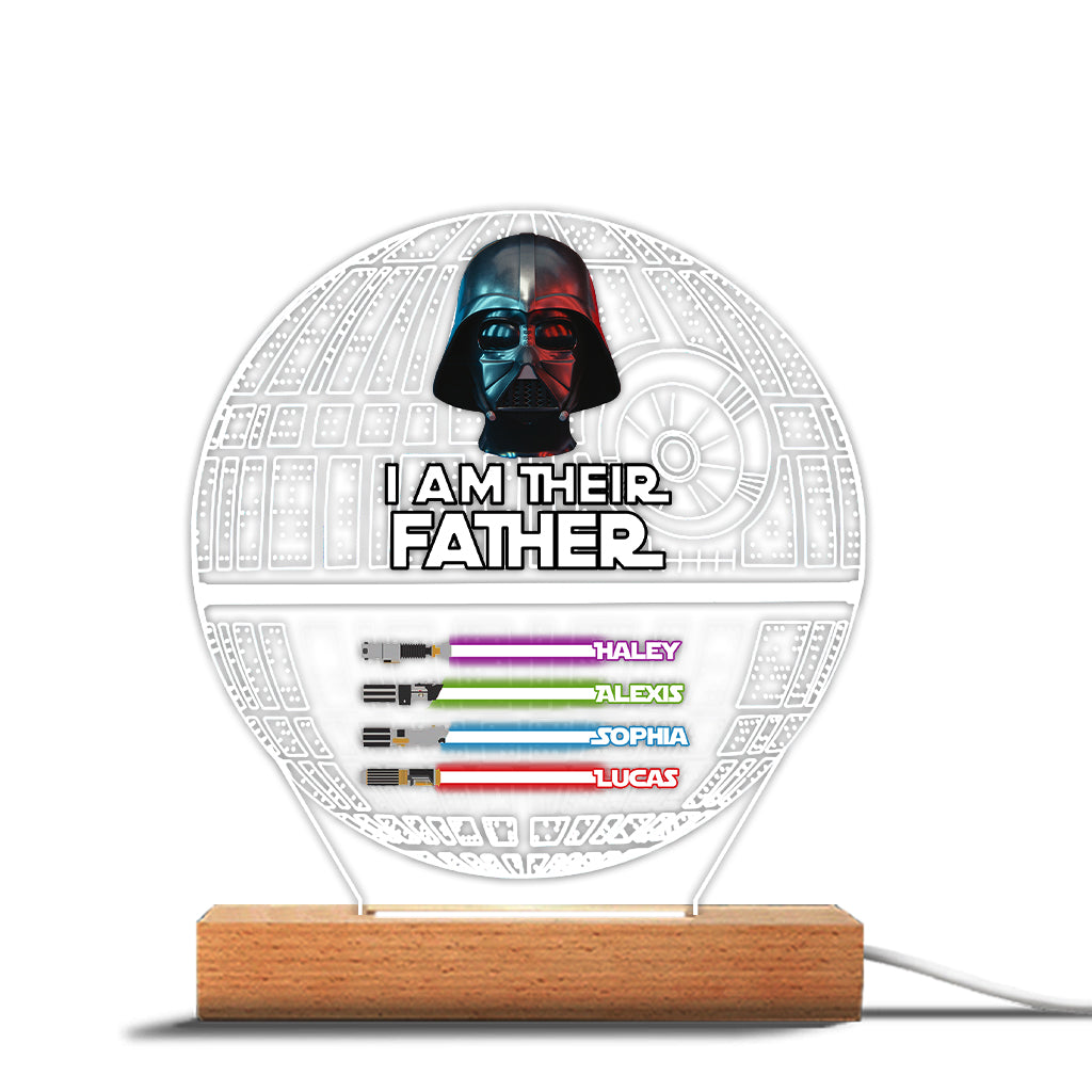 I Am Their Father - Personalized The Force Shaped Plaque Light Base