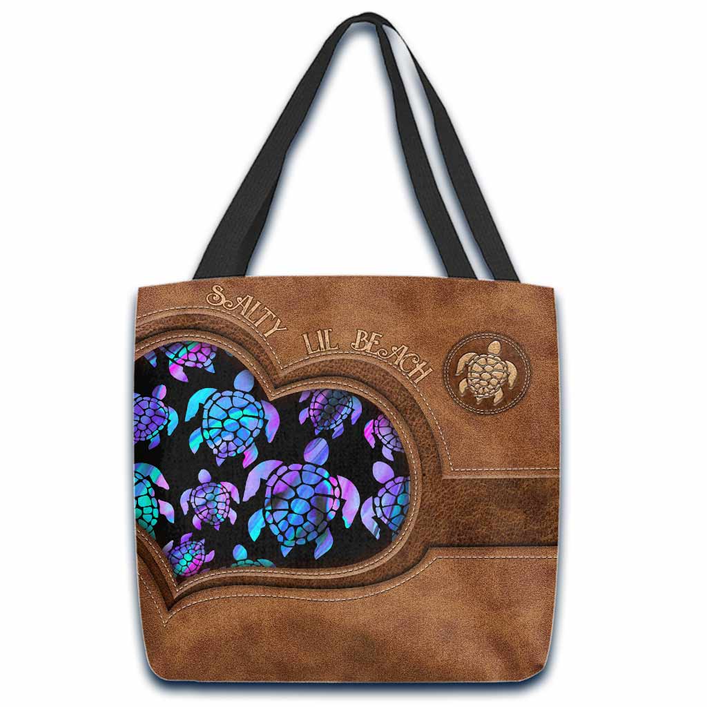 Salty Lil' Beach - Turtle Personalized  Tote Bag