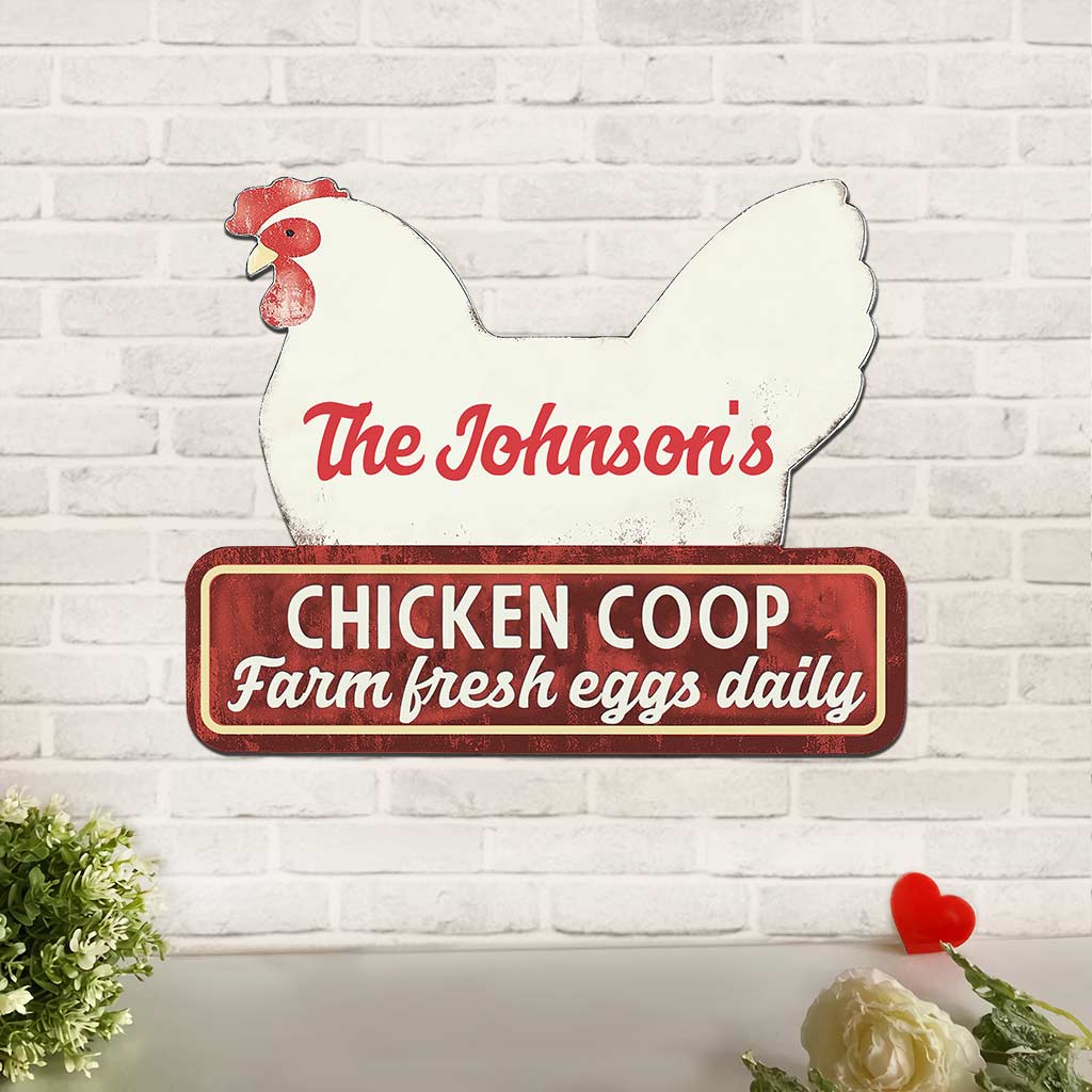 Chicken Coop - Personalized Chicken Cut Metal Sign