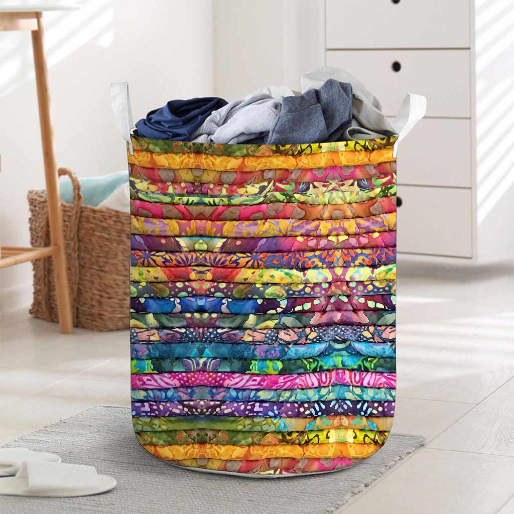 Stack Of Fabric - Quilting 3D Pattern Print Laundry Basket