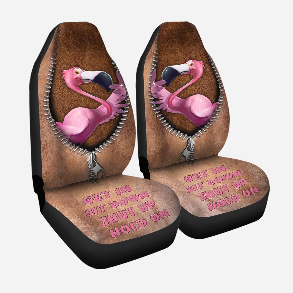Get In Sit Down Shut Up Hold On - Flamingo Seat Covers