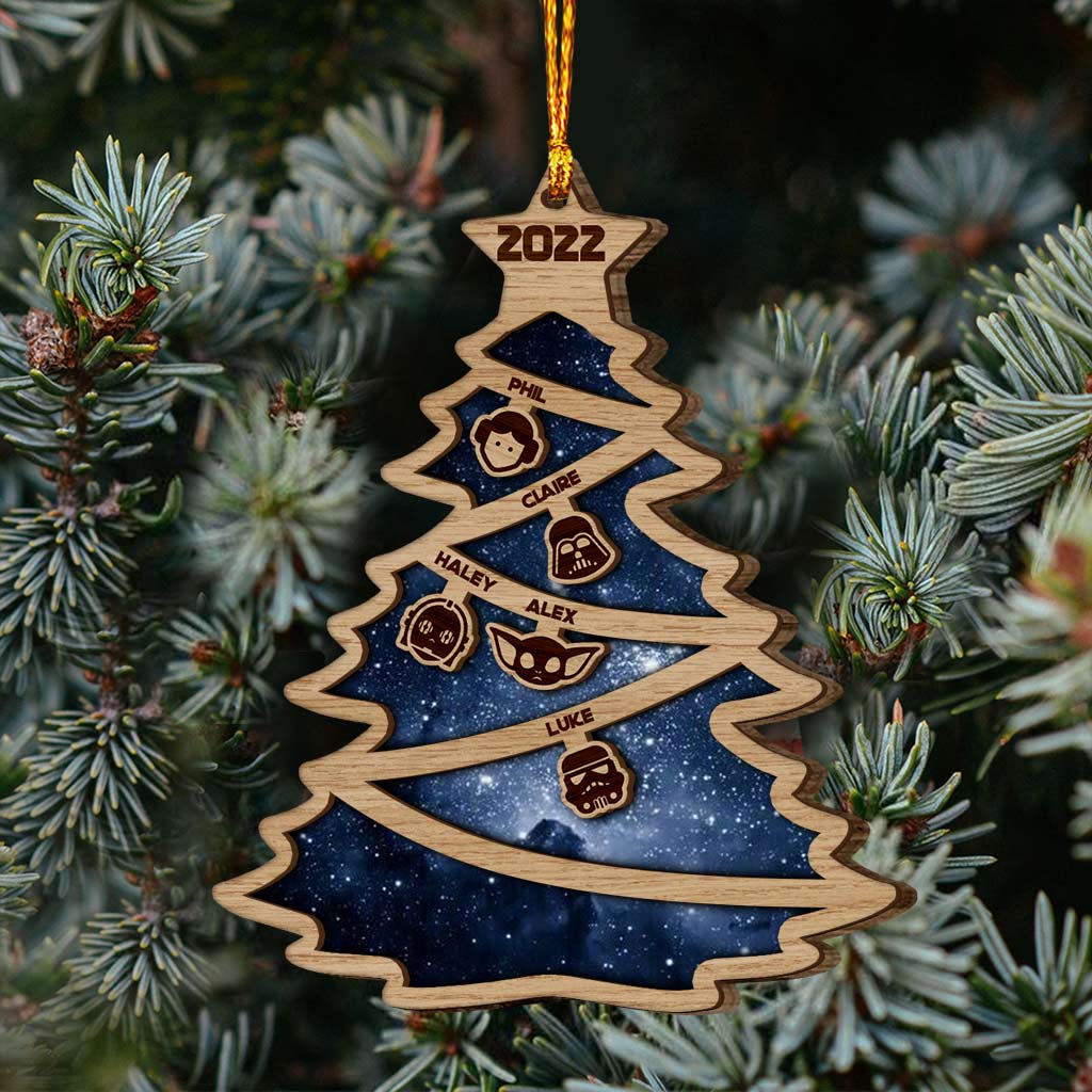 The Force Is Strong With This Family - Personalized Christmas Layered Wood Ornament