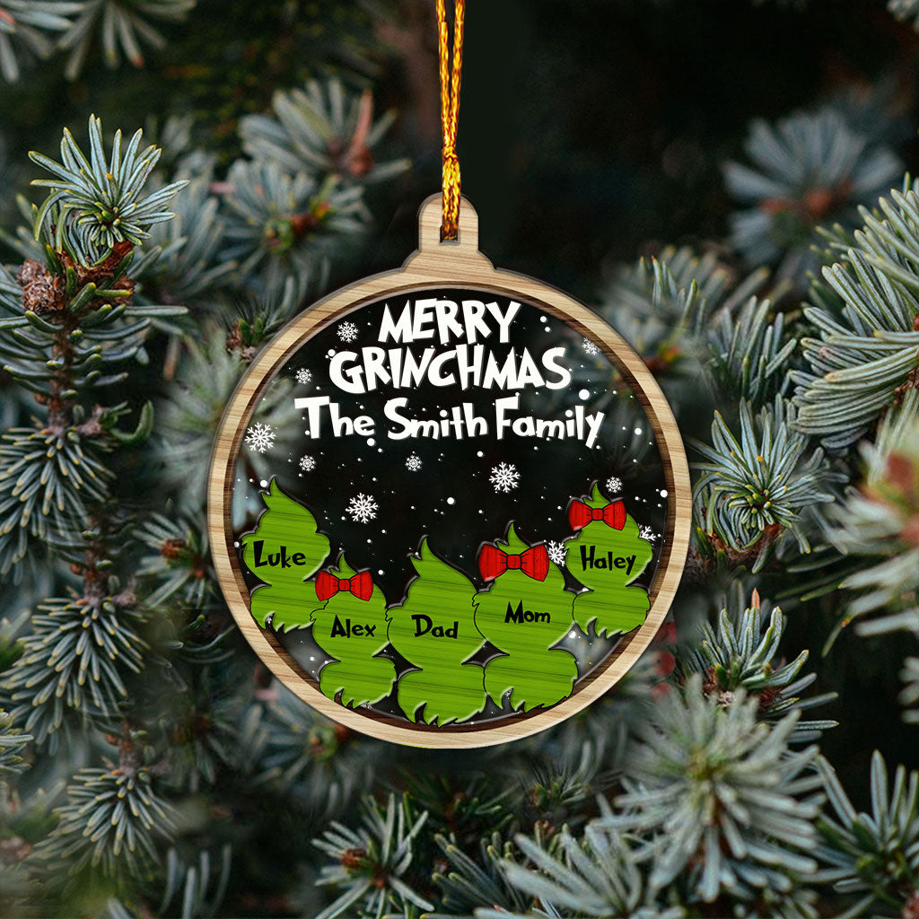 Merry Grinchmas - Personalized Stole Christmas Layers Mix Ornament