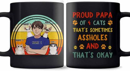 Pround Papa Of A Cat - Personalized Father's Day Mug