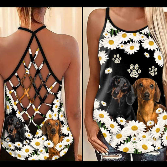 Lovely Dachshund Cross Tank Top