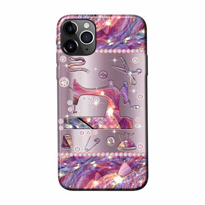 Sewing Metal Pattern Print Phone Case 062021