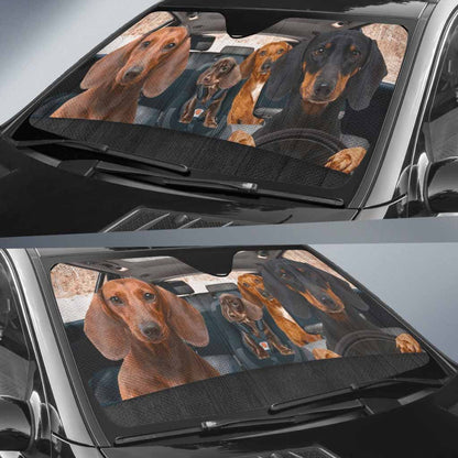 Cute Dachshund Car Sunshade 062021