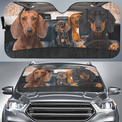 Cute Dachshund Car Sunshade 062021