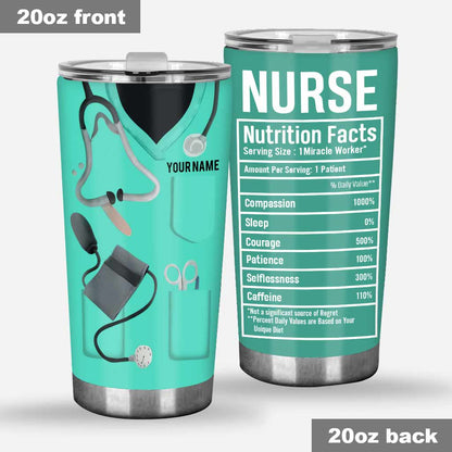 Nurse Nutrition Facts Personalized Tumbler 062021