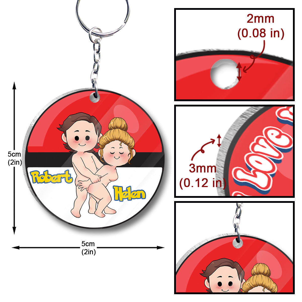 I Love You - Personalized Monster Trainer Transparent Keychain