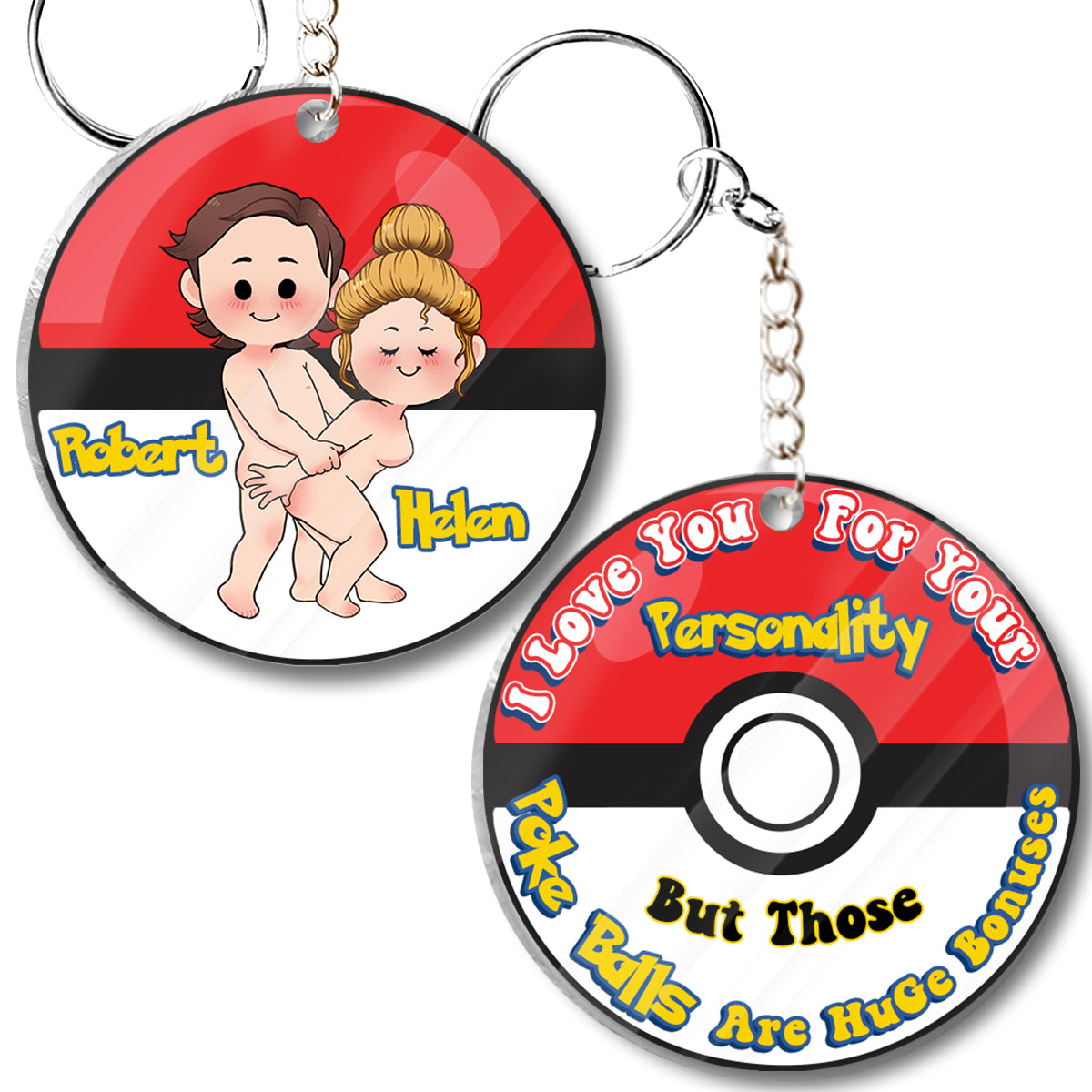 I Love You - Personalized Monster Trainer Transparent Keychain