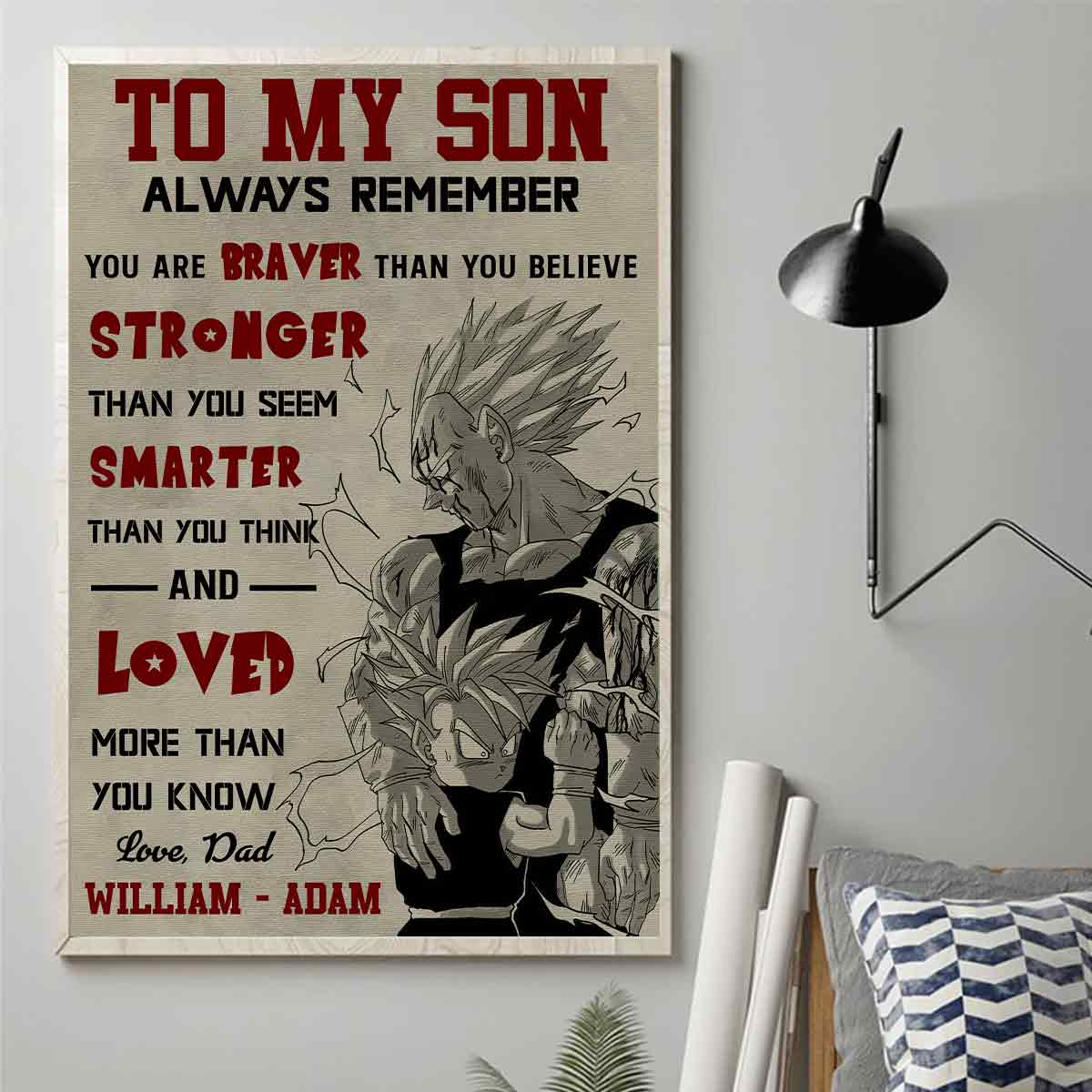 To My Son - Personalized Seven Balls Canvas And Poster