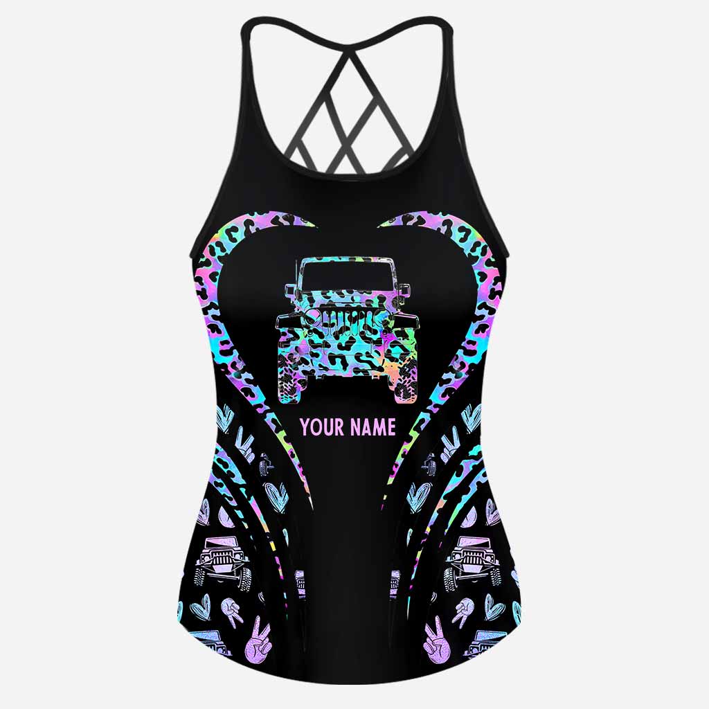 Jp Car Wild Life Leopard Print - Personalized Car Cross Tank Top And Women Shorts