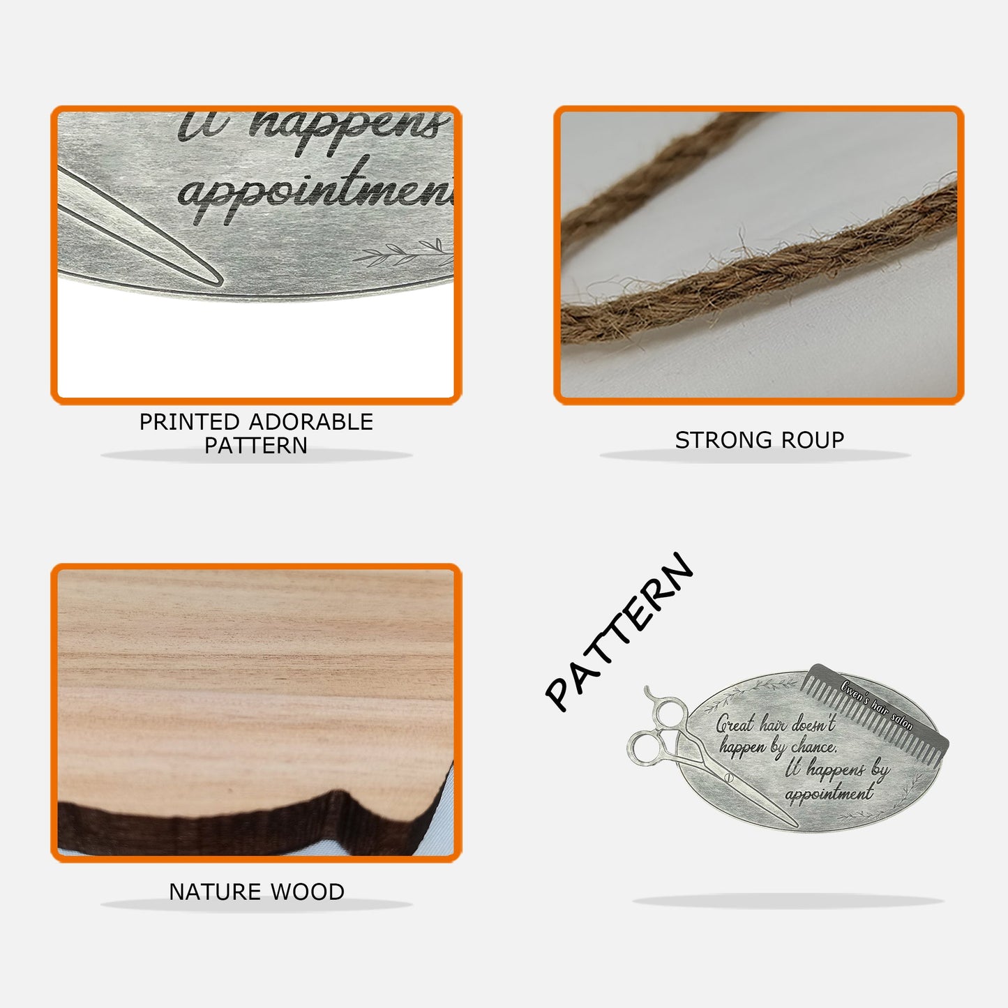 Great Hair Doesn't Happen By Chance - Personalized Hairdresser Wood Sign