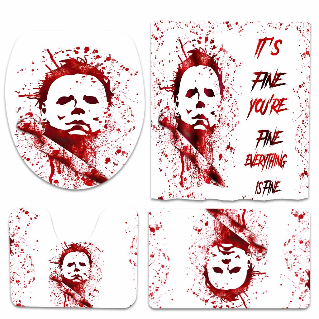 Boogeyman - Personalized Halloween Bathroom Curtain & Mats Set