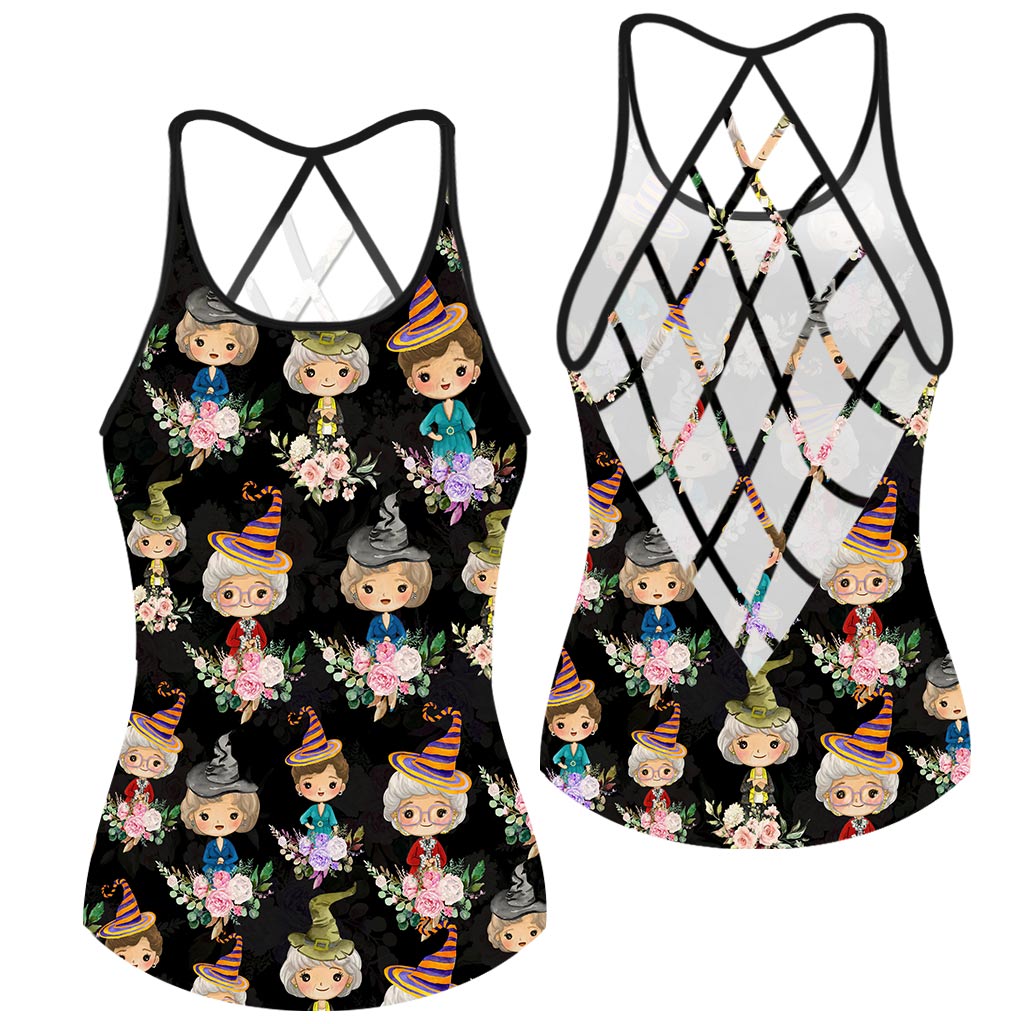 The Golden Girls Chibi Halloween - Cross Tank Top