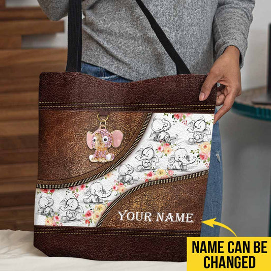 Love Elephants Personalized  Tote Bag