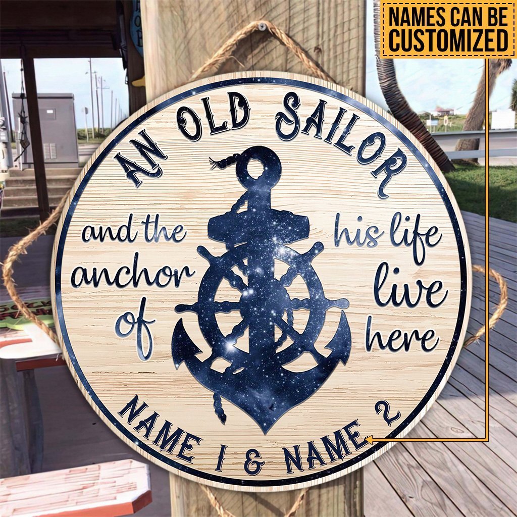 An Old Sailor - Cruising Personalized Round Wood Sign