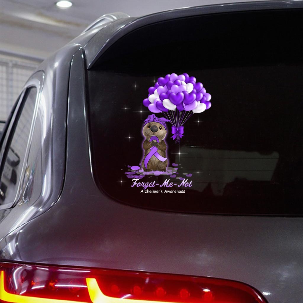 Forget-me-not Otter Purple Balloons - Alzheimer Awareness Decal Full