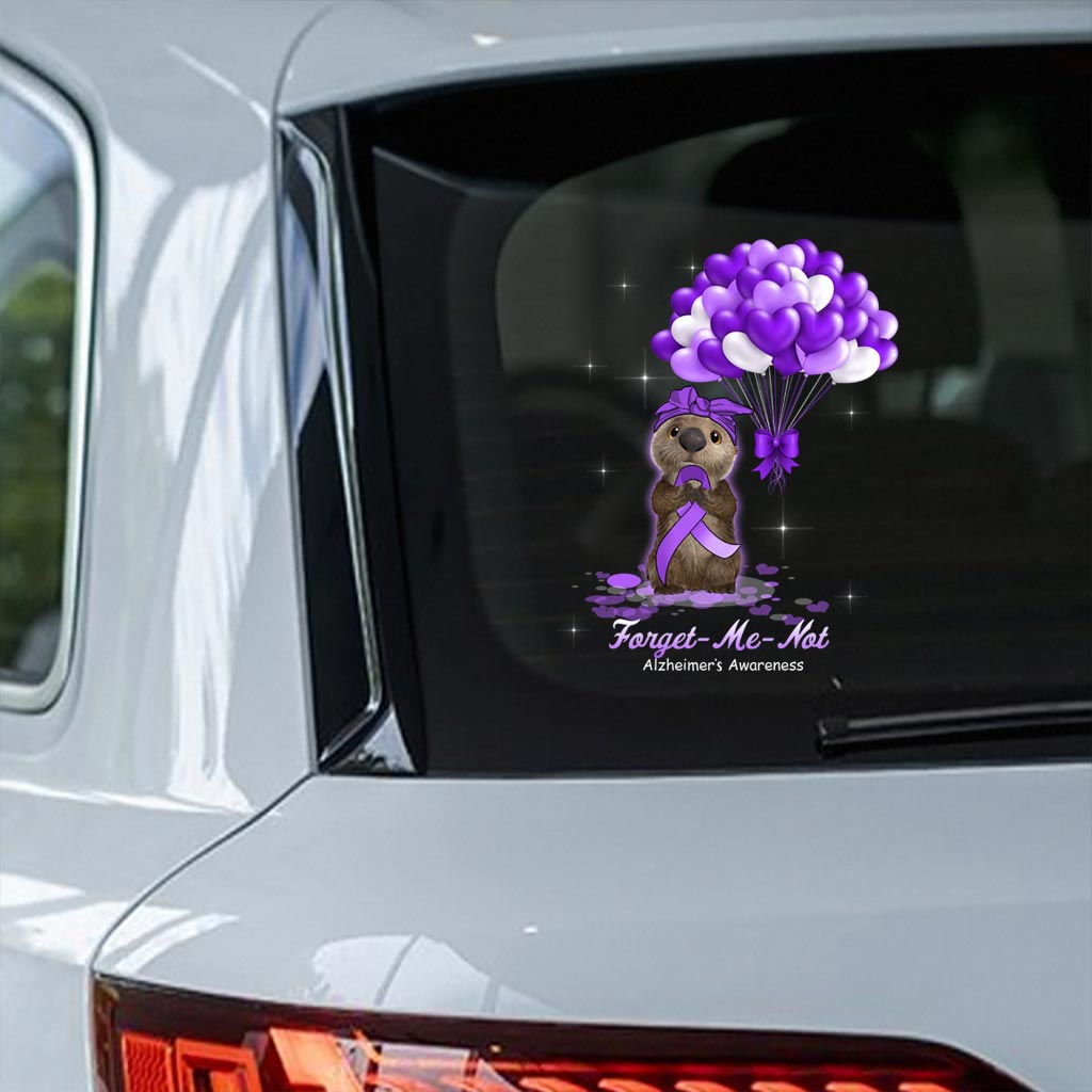 Forget-me-not Otter Purple Balloons - Alzheimer Awareness Decal Full