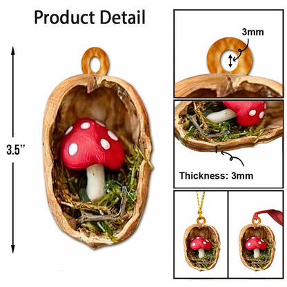 Cute Mushroom - Christmas Ornament With 3D Pattern Print (Printed On Both Sides)