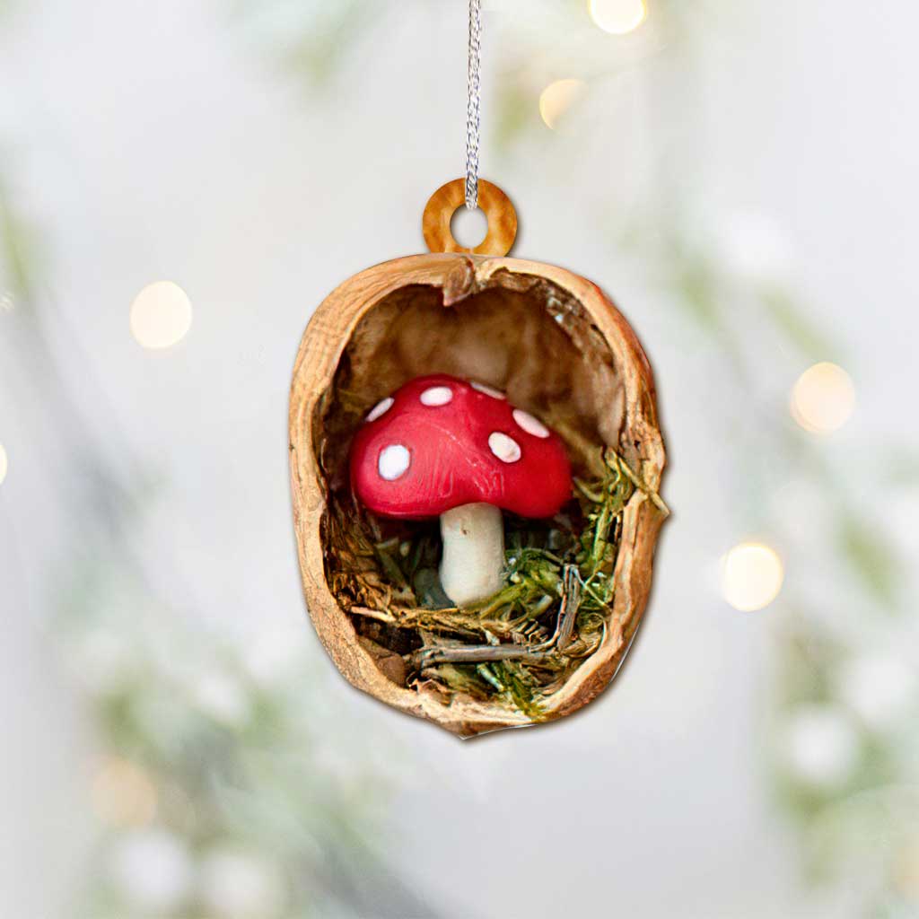 Cute Mushroom - Christmas Ornament With 3D Pattern Print (Printed On Both Sides)