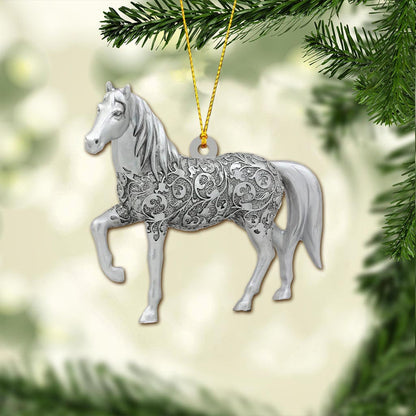 Beautiful Horse - Christmas Horse Ornament With 3D Pattern Print (Printed On Both Sides)